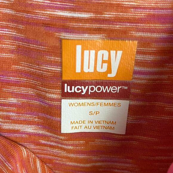 Lucy Lucypower Pink Orange Space Dye V-neck Active Tank Size Small - Picture 4 of 4